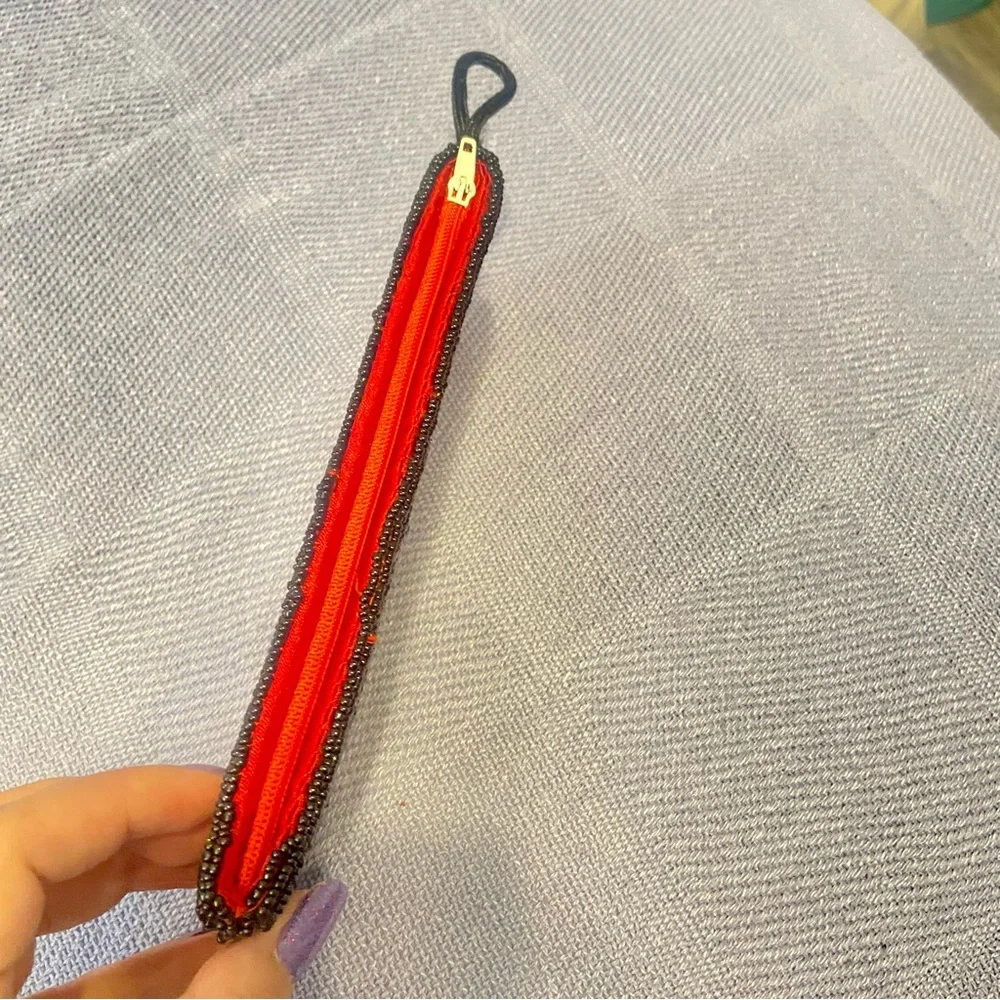 Hand Made Thailand Red Beaded Clutch